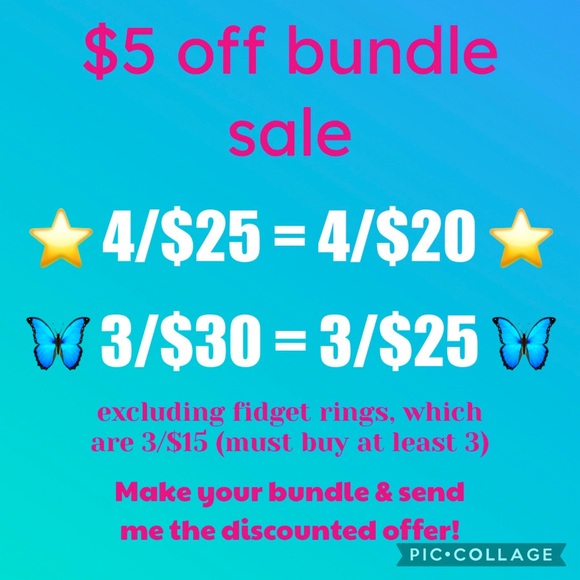Bundle Sale + 40% off offer sale:3/$15 Fidget Rings, $5 off bundles, Buy 3 Get 1 - Picture 6 of 13